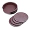 Dacasso Chocolate BrownLeatherette 4 Coaster Set with Holder AG-3418 - alternate 4